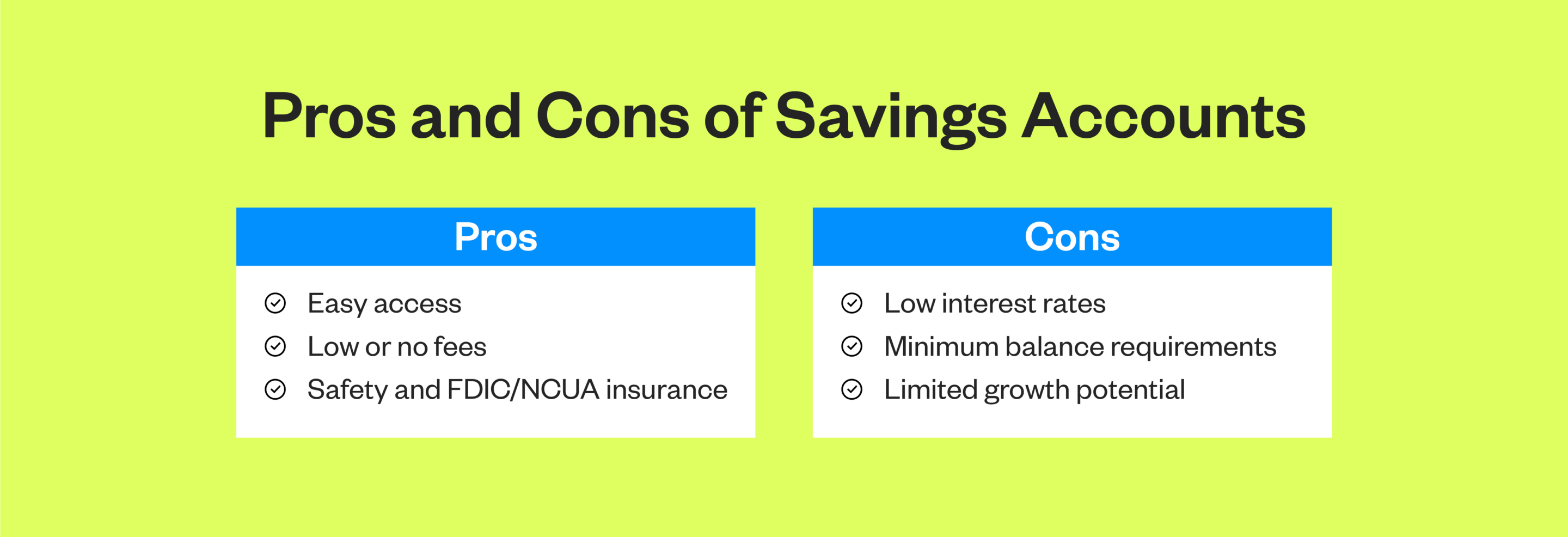 Pros and cons of savings accounts