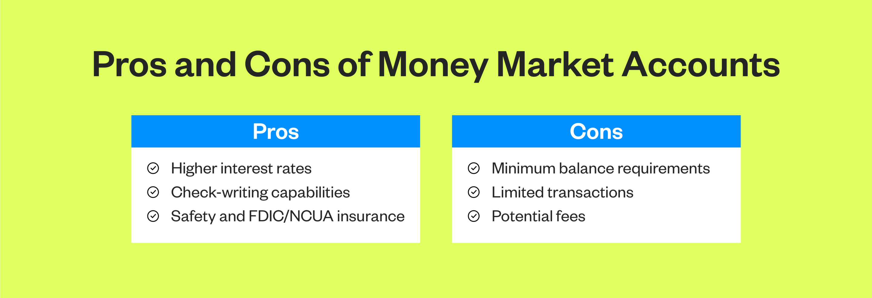 Pros and cons of money market accounts
